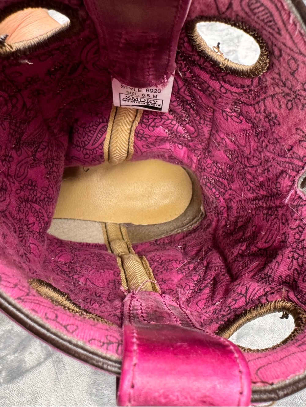 Smoky Mountain Pink and Tan Boots - Picture 10 of 12